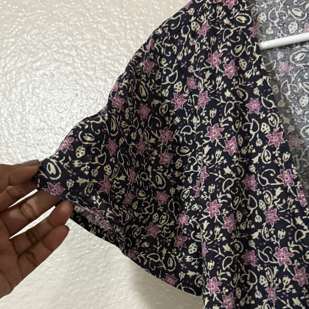Marine Layer hemp emylyn Black Floral wrap Midi Dress pockets - Picture 10 of 15